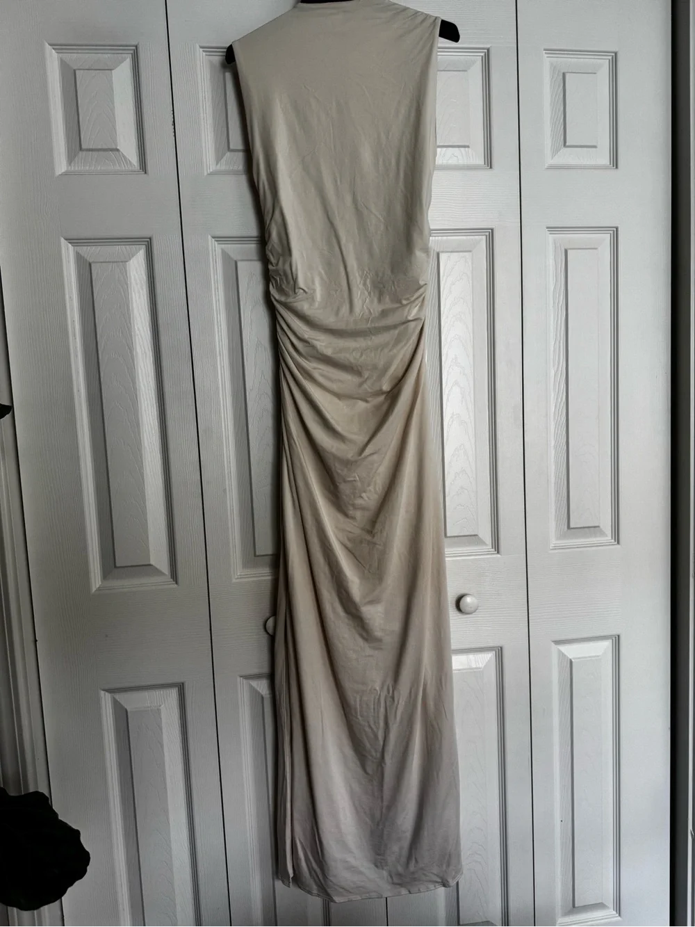 Cream Square-Neck Maxi Dress
